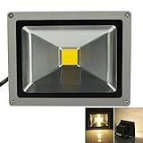 LED投光器 20W 3mコード付き 広角 角度調節可 防水 玄関常夜灯、町内防犯灯 PSE認定済 電球色