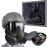 YChoolco M50 エアガン フルフェイス保護マスク フィルターファン付き 目の保護、 屋外BBエアソフトゲームコスプレ用ダミーゴーグルマスク