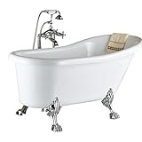 Rozin フロア立ち 浴槽用 混合水栓 じゃぐち クローム 浴池用 蛇口 セラミックハンドシャワー装