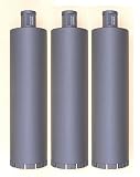 プロ仕様 3本セット ダイヤモンドコアビット 湿式 レーザー溶接 外径81.5mm Aロットネジ 有効長275L　黒色 実績豊富！