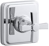 KOHLER K-T13175-3A-CP Pinstripe Pure Transfer Valve Trim, Cross Handle, Valve Not Included, Polished