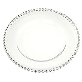 Homeford Clear Glass Charger Plate Beaded Edge, 30cm