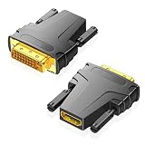 HDMI DVI-D 変換アダプタ 中継 双方向伝送 1920*1080P解像度 HDMIメス to DVI-D (24+1/24+5) オス アダプター 金メッキプラグ 対応 PS4/Switch/PC/TV モニター/プロジェクター適用【2個入り】