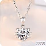 KADER 猫エルフ925シルバーネックレス女性の短い段落鎖骨チェーンのファッション