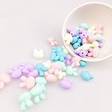 Mamimami Home　授乳用 シリコーン　ビーズ　20個/5色 1.5x1.8cm 噛がため　ウサギ　ビーズ DIY 歯固め 幼児 ブレスレット カミカミ玩具 混合色 「付き diy ロープ」F