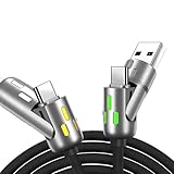 Miraitech マルチ充電ケーブル 2本入れ 4-in-1 USB C ケーブル 240W Type C 充電コード 急速充電 2m 呼吸ライト付き
