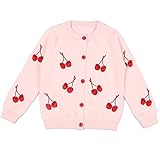 Kayiyasu カイヤス キッズ カーディガン 子ども セーター ニット レディース カットソー スウェット トレーナー 前開き 刺繍 親子お揃い 021-xcfz-16142(M（大人） ピンク 