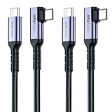 3 m USB C 3.1データ線2本、SUMPK 100 W Gen 2急速充電直角10 Gbps高速伝送線、ディスプレイ用4 k 60 hzビデオ出力PD線、Thunderbolt 3