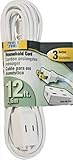 Cord Ext Indr 16/2sptx12ft Wht [並行輸入品]
