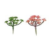 Fenteer DIY素材　人工多肉植物　サボテン　人工花　8タイプ選べる - ４緑と赤