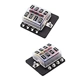 Dovewill 2ピース　8ウェイ回路標準　ATO ATCブレード　ヒューズ　ボックス　ブロックホルダーターミナル　電気照明