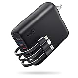 モバイルバッテリー 大容量 【15000mAh & 22.5W/PD20W 急速充電】 (3本ケーブル内蔵/ 6台同時充電/コンセント一体型) スマホ充電器 携帯充電器 折りたたみ式プラグ ACアダプター USB-C入/出力ポート 2USBポート コンパクト 防災グッズ ライト機能 PSE認証済 iPhone 15 14 Pro/iPad/AirPods/Android各種対応 (ブラック)