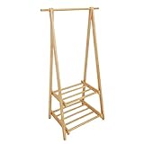 不二貿易 木製ハンガー2段　ナチュラル ハンガーラック コートハンガー 15190