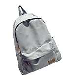 大容量 シンプル ロゴ リュックサック A4サイズ PC 収納可 キャンバス 地 男女兼用 高校生 バックパック マザーバッグにも 選べるカラー (グレー)