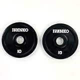 Ivanko (rubo-10 )ゴムオリンピックプレート、ブラック、10ポンド(ペア)。。。