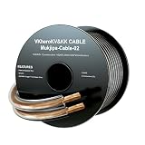 KK Cable Mukjipa-Cable-02 10AWG(ゲージ)×2Conductor オーディオケーブル 5N（99.999%）OFC 無酸素純銅 スピーカーケーブル 1000芯×2Conductor スピーカーコード Mukjipa-Cable-02 (8M(26Ft), 10 AWG)