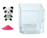 花市場直送便 ミニチュアガラス ぱんだささ & カラーサンド ニューピンク & 植え込み用グラス ニューブロックS
