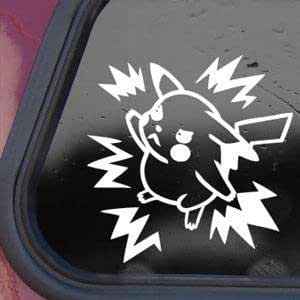 Amazon ポケモン ピカチュウ 怒り 白 ホワイト ゲーム 抜群の耐久性 防水 耐油性 高品質プレミアム アート ステッカー ウォールステッカー 車 カー用品 バイク 壁 Pc インテリア スーツケース ほとんど何にでも貼れる ウィンドウ デカール シール 部屋 ノートpc