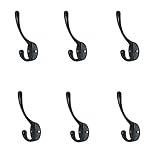 monkeyjack 6 x合金キー帽子コートローブドア壁浴室ユーティリティクローゼットフックハンガーブラック