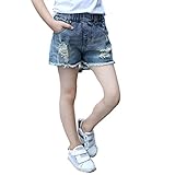 Zhhlinyuan 良質 Children Broken Tassels Casual Hot Pants Summer Girls Denim Shorts