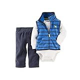 カーターズ Carter's ロンパース ボディスーツ 長袖 ＆ フリース ベスト ＆ パンツ 豪華3点セット 3-Piece Vest Set 3M (55-61cm)
