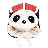 LiTi　ベビー帽子 パイロット帽子 女の子 男の子 耳顔保護 可愛いパンダ ふわふわ 防風・防寒・保温 春 秋 冬 (レッド)