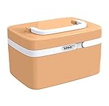 (Khaki) - Coded Lock Storage Box, EVERTOP Household Medicine Cabinet First Aid Case Multifunctional 