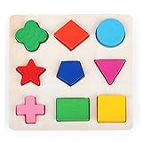 Little star Baby Wooden Learning Geometry Educational Toy Puzzle [並行輸入品]