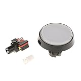 Perfk LEDスイッチ　ゲーム機　アーケード　プッシュボタン　32mm　ラウンド　DC12V　全5色選択　 - 白