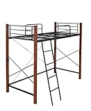 JK ロフトベッド 天然木脚 シングル 高さ調節可能 IRI-1043SETBKBR