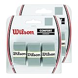 2 of Wilson Pro オーバーグリップ コンフォート 3 パック (オーバーグリップの合計6ストリップ) - シルバー