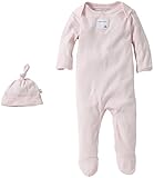 Burt 's Bees Baby Bee Girls EssentialsカバーオールとKnot Top帽子セットBlossom カラー: ピンク