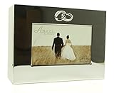 Silverplated Wedding Keepsake Box with Ring Icons by ukgiftstoreonline