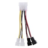 YouN 1ピン4ピンモレックスから3ピンファンへ電源ケーブルアダプタコネクタ12v * 2/...