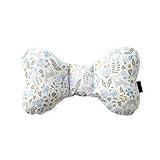 Head & Neck Support Baby Pillow Organic Cotton, Best Headrest for Car Seat, Stroller (Bambi Blue) [並