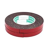 uxcell　スポンジテープ　粘着テープ　スポンジフォームテープ　片面　レッド　15x1mm　10M　２個入り