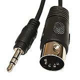 AKNPMHT 5針DIN-Maleケーブル 5針Din MIDIプラグ 3.5mm(1/ 8in)TRSステレオオスジャックステレオオーディオケーブル、電子楽器信号出力用 0.5m