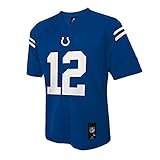 Andrew Luck # 12 Indianapolis Colts nfl Youthミッドティアジャージーブルー