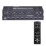 4K@30Hz HDMI マトリックス 4入力4出力 マトリックス 4x4 HDCP 1.4、HDMI 1.4、RS232、パソコン/PS3/PS4 pro/Nintendo Switch/Apple TV/プロジェクター/HDTV 用（IRリモコン付き）