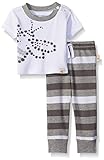 Burt 's Bees BabyユニセックスBaby Organic Bee Tシャツとストライプパンツセット US サイズ: preemie カラー: グレイ