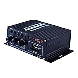 LCD ディスプレイ ミニ オーディオ アンプ Amp ブルートゥース 12V FM USB 低歪み AK370 400W