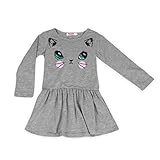 leewaベビー女の子キッズ猫プリントカジュアルドレス カラー: グレー