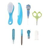 Baosity 赤ちゃん　子供　爪　ヘア　ケア　グルーミング　ブラシ　キット　8本セット　全2色 - 青