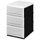 《2個セット》 木天板 収納チェスト リビングチェストW350-3 3段 幅36×奥行45×高さ57.5cm (W) ホワイト