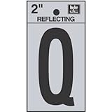 hy-ko rv-25 / Qビニールself-stick Reflective with Letter Q、2、"ブラック