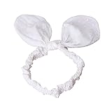 ベビーガールズヘアバンドプリンセスウサギヘッドウェア弾性ヘアバンド- 白