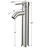 Yaheetech 12 " Tallシングルハンドル洗面所Basin /シンク蛇口ミキサータップ1つ穴
