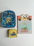 Minion Despicable Me Lunch Box W2 Pocket 3 Pronged Folder and Bonus Reusable Sandwich Container [並行輸