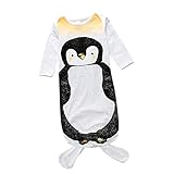 【ノーブランド品】赤ちゃん　新生児　コットン　ウェアラブル　毛布　寝袋　睡眠袋　パジャマ　スリープバッグ　動物の尾　快適　全2サイズ3パタン - ペンギン, M