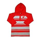 NCAA Wisconsin Badgers Toddler Boysラグビー長袖フード付きシャツ、サイズ4、レッド/ヘザー